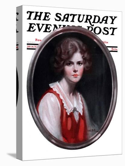 "Oval Portrait," Saturday Evening Post Cover, January 24, 1925-Tom Webb-Stretched Canvas