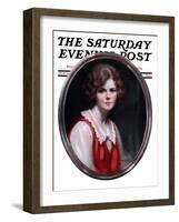 "Oval Portrait," Saturday Evening Post Cover, January 24, 1925-Tom Webb-Framed Giclee Print