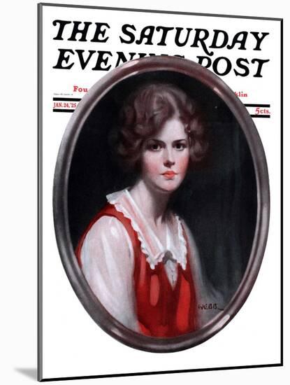 "Oval Portrait," Saturday Evening Post Cover, January 24, 1925-Tom Webb-Mounted Giclee Print