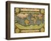 Oval World Map 1598-Abraham Ortelius-Framed Giclee Print