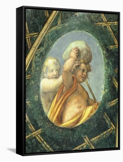 Ovate with Cherubs-Antonio Allegri Da Correggio-Framed Stretched Canvas