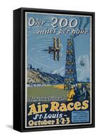 Over 200 Miles Per Hour, 1923 St Louis Air Races-null-Framed Stretched Canvas