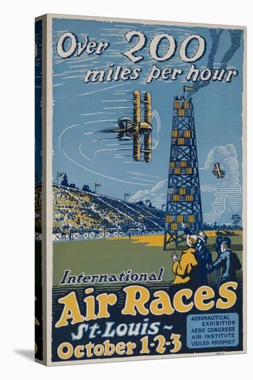 Over 200 Miles Per Hour, 1923 St Louis Air Races-null-Stretched Canvas