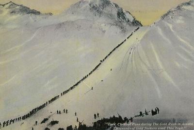 'Over Chilkoot Pass During Gold Rush, Alaska - Chilkoot Pass, AK ...