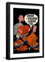 Over-Filling Leads to Mis-Sending, Damage and Injury-null-Framed Art Print