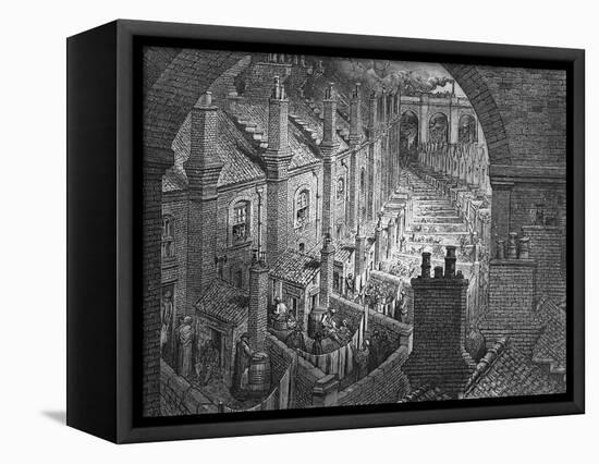 Over London - by Rail, from 'London, a Pilgrimage', Written by William Blanchard Jerrold-Gustave Doré-Framed Stretched Canvas