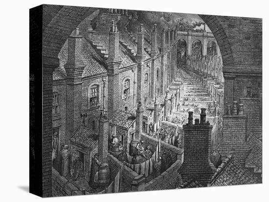 Over London - by Rail, from 'London, a Pilgrimage', Written by William Blanchard Jerrold-Gustave Doré-Stretched Canvas