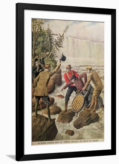 Over Niagara Falls in a Barrel, 1910-null-Framed Giclee Print