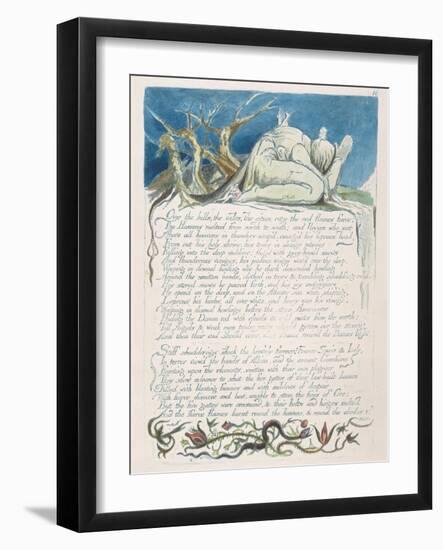 Over the Hills...'-William Blake-Framed Giclee Print