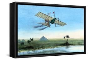 Over the Nile and the Pyramids in a Plane-null-Framed Stretched Canvas