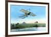 Over the Nile and the Pyramids in a Plane-null-Framed Premium Giclee Print