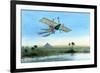 Over the Nile and the Pyramids in a Plane-null-Framed Premium Giclee Print