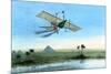 Over the Nile and the Pyramids in a Plane-null-Mounted Premium Giclee Print