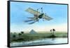 Over the Nile and the Pyramids in a Plane-null-Framed Stretched Canvas