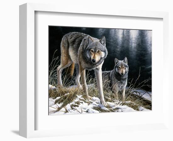 Over the Ridge Wolves-Jeremy Paul-Framed Giclee Print