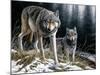 Over the Ridge Wolves-Jeremy Paul-Mounted Giclee Print