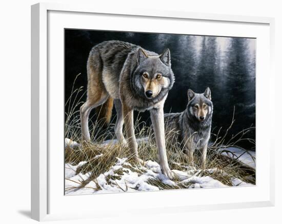 Over the Ridge Wolves-Jeremy Paul-Framed Giclee Print