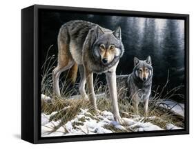 Over the Ridge Wolves-Jeremy Paul-Framed Stretched Canvas