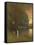 Over the river-George Inness-Framed Stretched Canvas