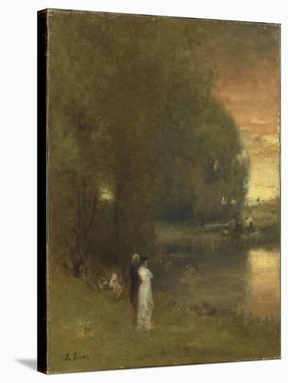 Over the river-George Inness-Stretched Canvas
