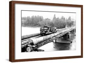 Over the Sauk River! There's Enough to Lose a Few!-Clark Kinsey-Framed Art Print