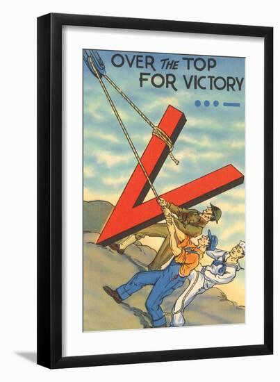 Over the Top for Victory-null-Framed Art Print