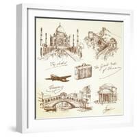 Over the World Travel-canicula-Framed Art Print