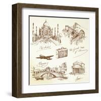 Over the World Travel-canicula-Framed Art Print