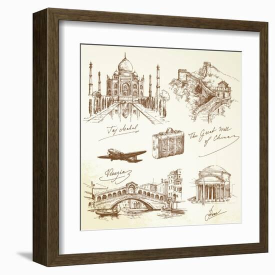 Over the World Travel-canicula-Framed Art Print