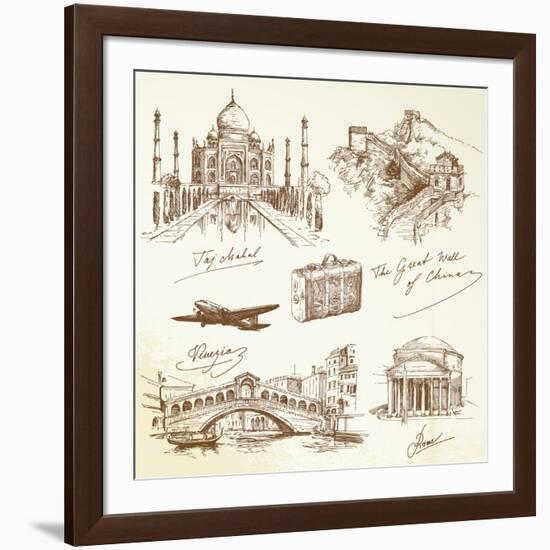 Over the World Travel-canicula-Framed Art Print