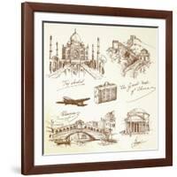 Over the World Travel-canicula-Framed Art Print