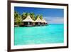 Over Water Bungalows Bora Bora-null-Framed Premium Giclee Print