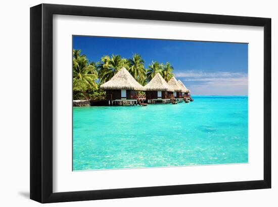 Over Water Bungalows Bora Bora-null-Framed Art Print