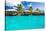 Over Water Bungalows with Steps into Amazing Blue Lagoon-Martin Valigursky-Stretched Canvas