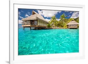 Over Water Bungalows with Steps into Amazing Blue Lagoon-Martin Valigursky-Framed Photographic Print