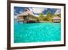 Over Water Bungalows with Steps into Amazing Blue Lagoon-Martin Valigursky-Framed Photographic Print