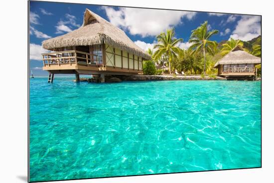 Over Water Bungalows with Steps into Amazing Blue Lagoon-Martin Valigursky-Mounted Photographic Print