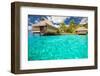 Over Water Bungalows with Steps into Amazing Blue Lagoon-Martin Valigursky-Framed Photographic Print