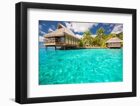 Over Water Bungalows with Steps into Amazing Blue Lagoon-Martin Valigursky-Framed Photographic Print