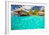 Over Water Bungalows with Steps into Amazing Blue Lagoon-Martin Valigursky-Framed Photographic Print