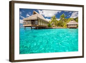 Over Water Bungalows with Steps into Amazing Blue Lagoon-Martin Valigursky-Framed Photographic Print