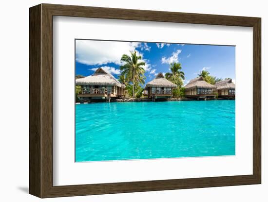 Over Water Bungalows with Steps into Amazing Blue Lagoon-Martin Valigursky-Framed Photographic Print