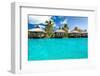 Over Water Bungalows with Steps into Amazing Blue Lagoon-Martin Valigursky-Framed Photographic Print