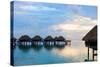 Over Water Villas at Sunset in French Polynesia-BlueOrange Studio-Stretched Canvas