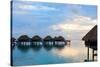 Over Water Villas at Sunset in French Polynesia-BlueOrange Studio-Stretched Canvas