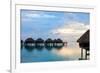 Over Water Villas at Sunset in French Polynesia-BlueOrange Studio-Framed Photographic Print