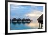 Over Water Villas at Sunset in French Polynesia-BlueOrange Studio-Framed Photographic Print