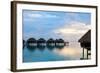 Over Water Villas at Sunset in French Polynesia-BlueOrange Studio-Framed Photographic Print