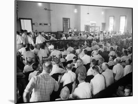 Overall of Courtroom During Trial of Two White Men for the Murder of Black Teenager Emmett Till-Ed Clark-Mounted Photographic Print