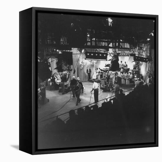 Overall View of Production Scene from TV Series "I Love Lucy," Showing the Nightclub-Loomis Dean-Framed Stretched Canvas